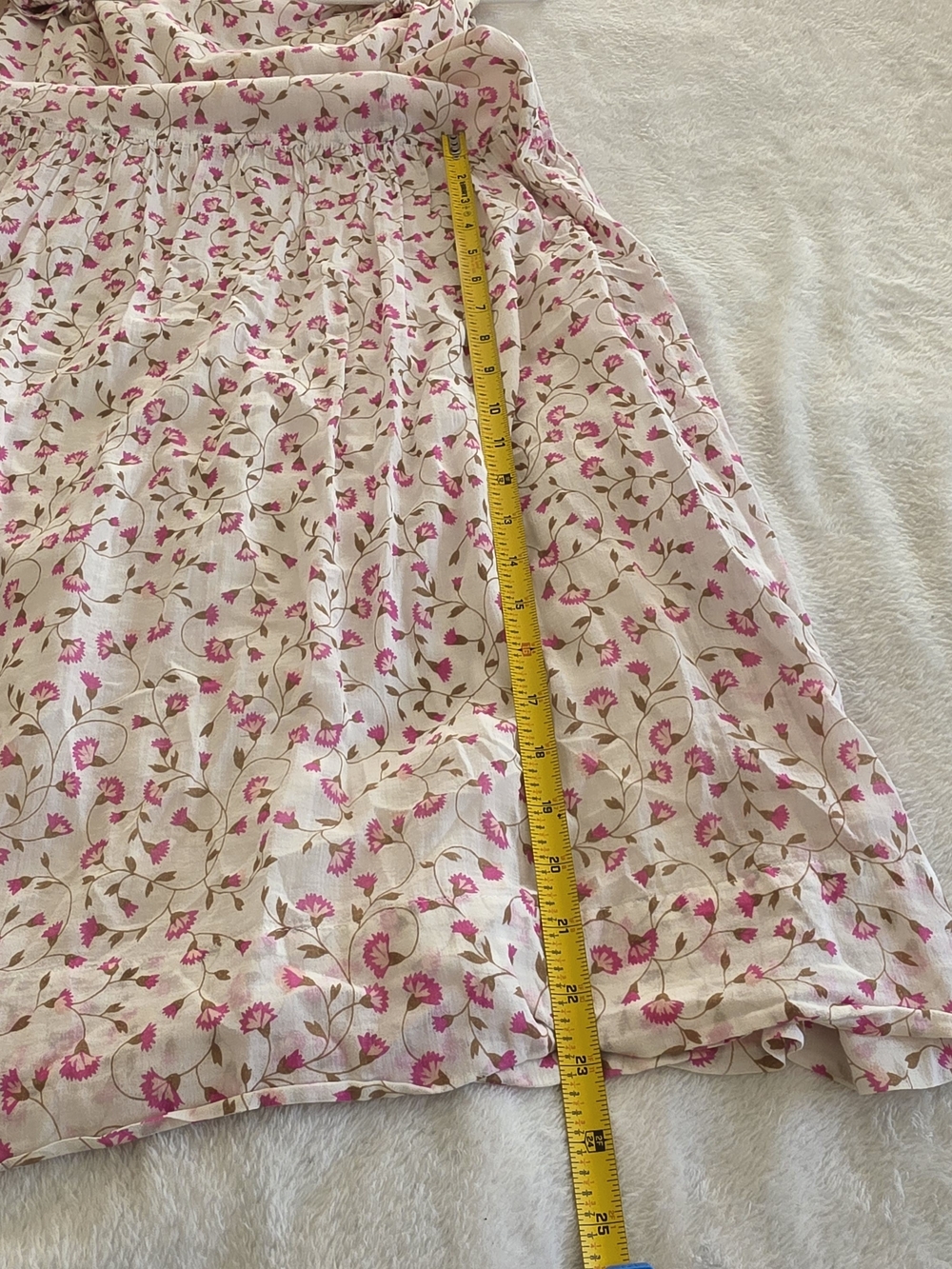 Vintage Liz Clairborne Y2K White Pink Ditsy Floral Drop Waist Dress Women's 14 - Picture 8 of 9